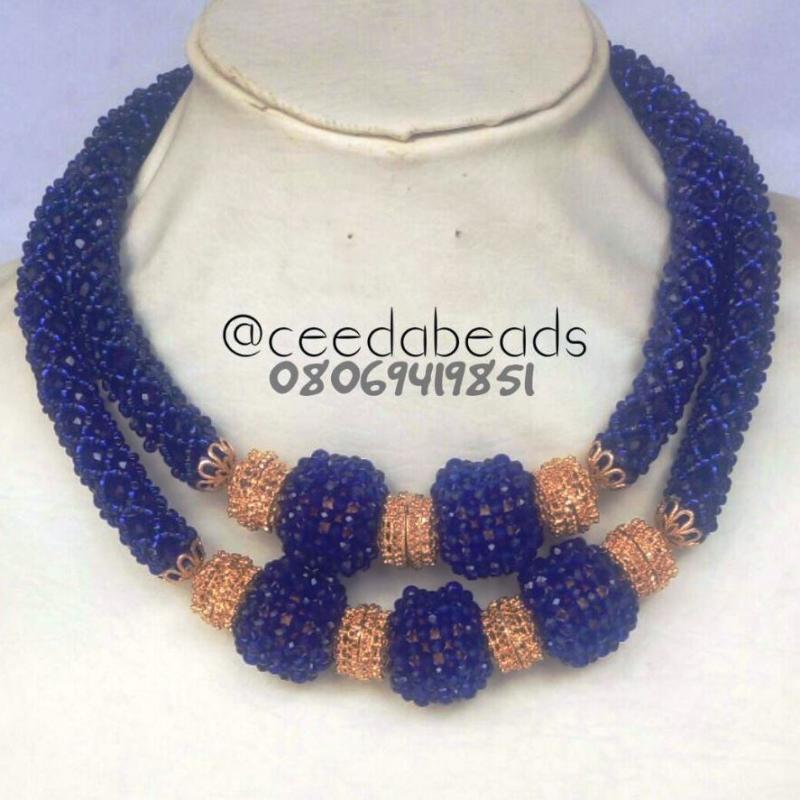 Royal Blue and Gold Bead piece